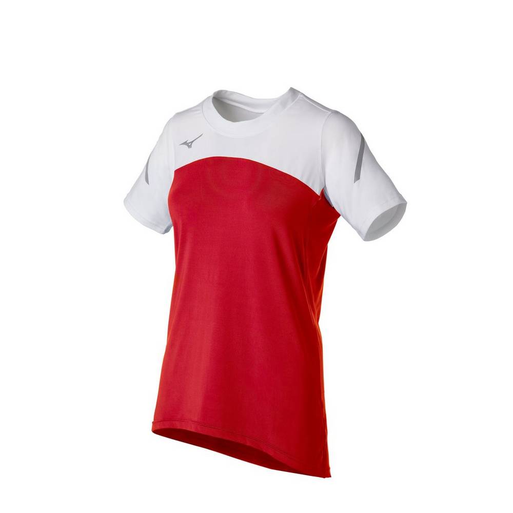 Mizuno Women's Techno VII Short Sleeve Jersey Red/White (440682-KIF)